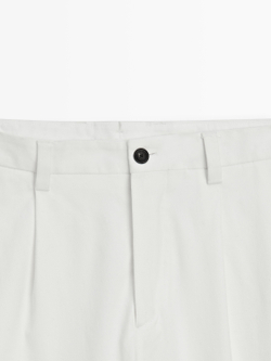 Massimo Dutti Широкие брюки с вытачками, белый