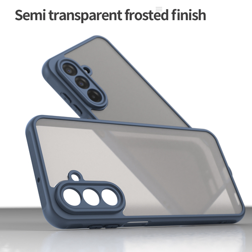 Чехол с синими боковыми рамками для Samsung Galaxy A17 5G, задняя крышка прозрачная тонированная