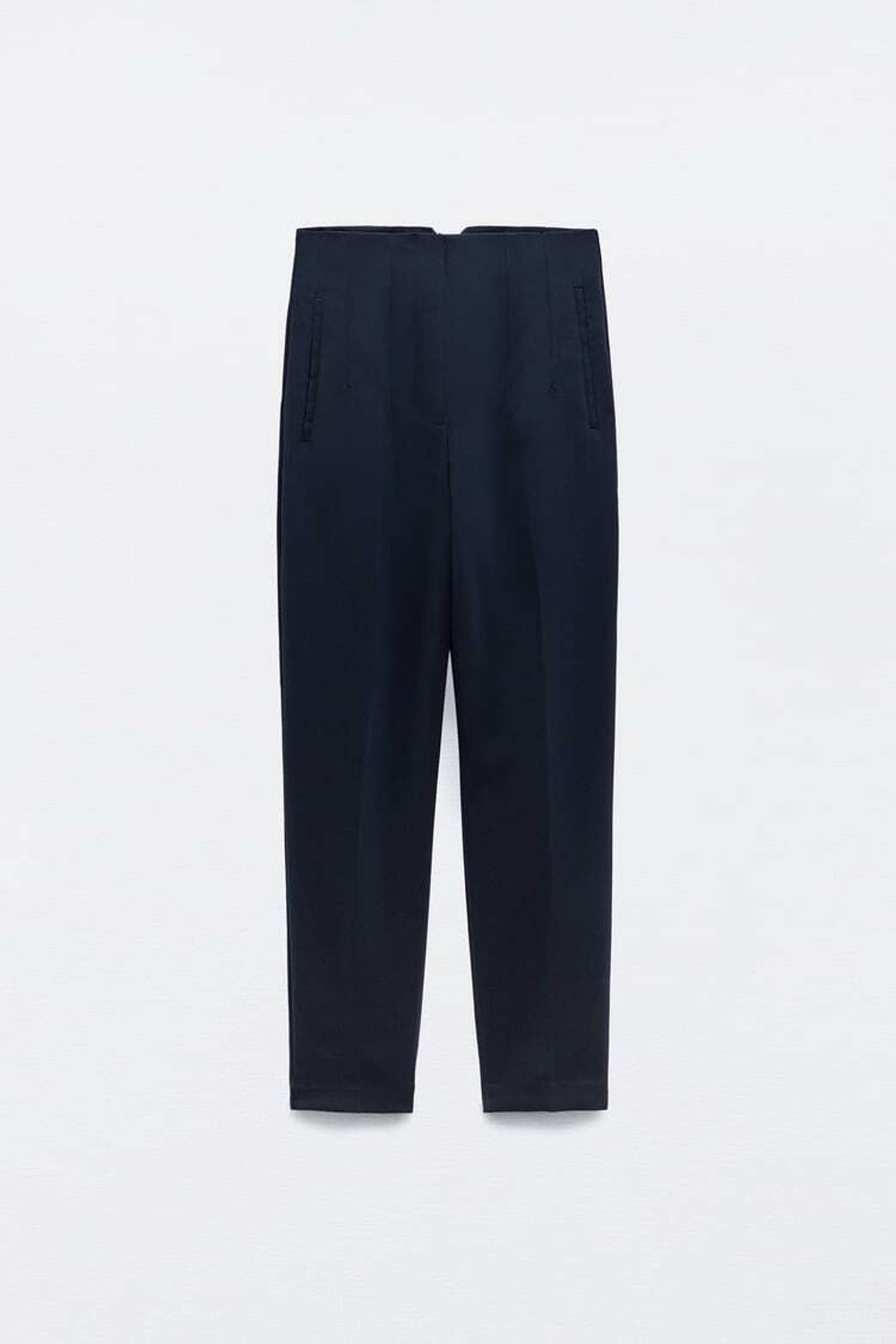 ZARA БРЮКИ С ВЫСОКОЙ ПОСАДКОЙ, МОРСКОЙ СИНИЙ