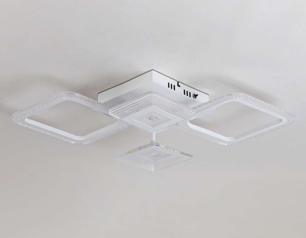 Светильник потолочный светодиодный с пультом FA4281/4 WH белый 56W 3000K+6400K/4200K/6400K+3000K 525*525*75 (ПДУ ИК)