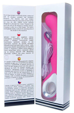 Розовый вибратор для массажа точки G - 20 см.