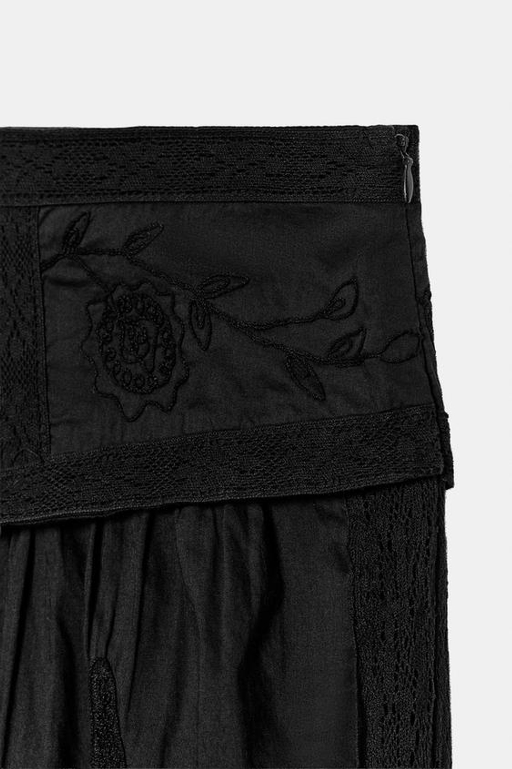 ZARA БРЮКИ-БАЛЛОНЫ С ВЫШИВКОЙ — ZW COLLECTION, ЧЕРНЫЙ