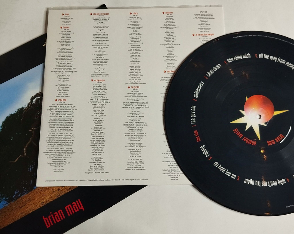 Винтажная виниловая пластинка LP Brian May Another World (UK 1998)