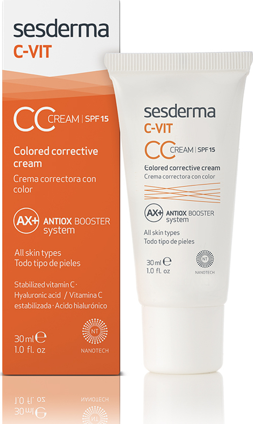 Sesderma C-VIT CC Cream SPF-15 - Крем корректирующий тон кожи СЗФ 15 с витамином С, 30 мл