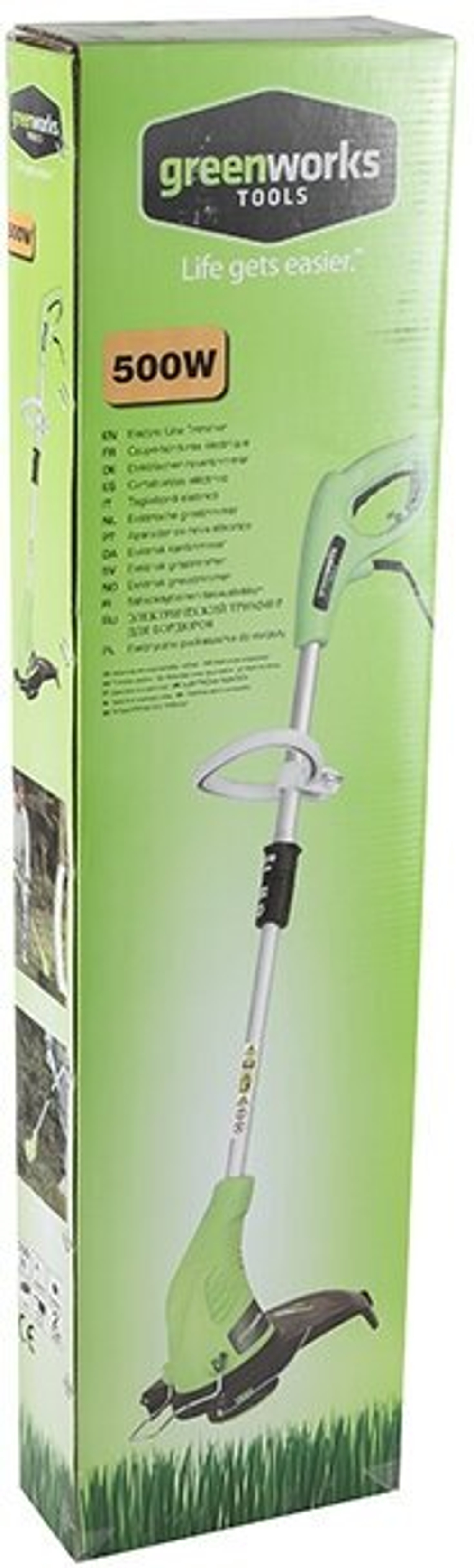 Триммер электро Greenworks 21217 нижний двигатель 500Вт леска 1.6мм 33см 21217