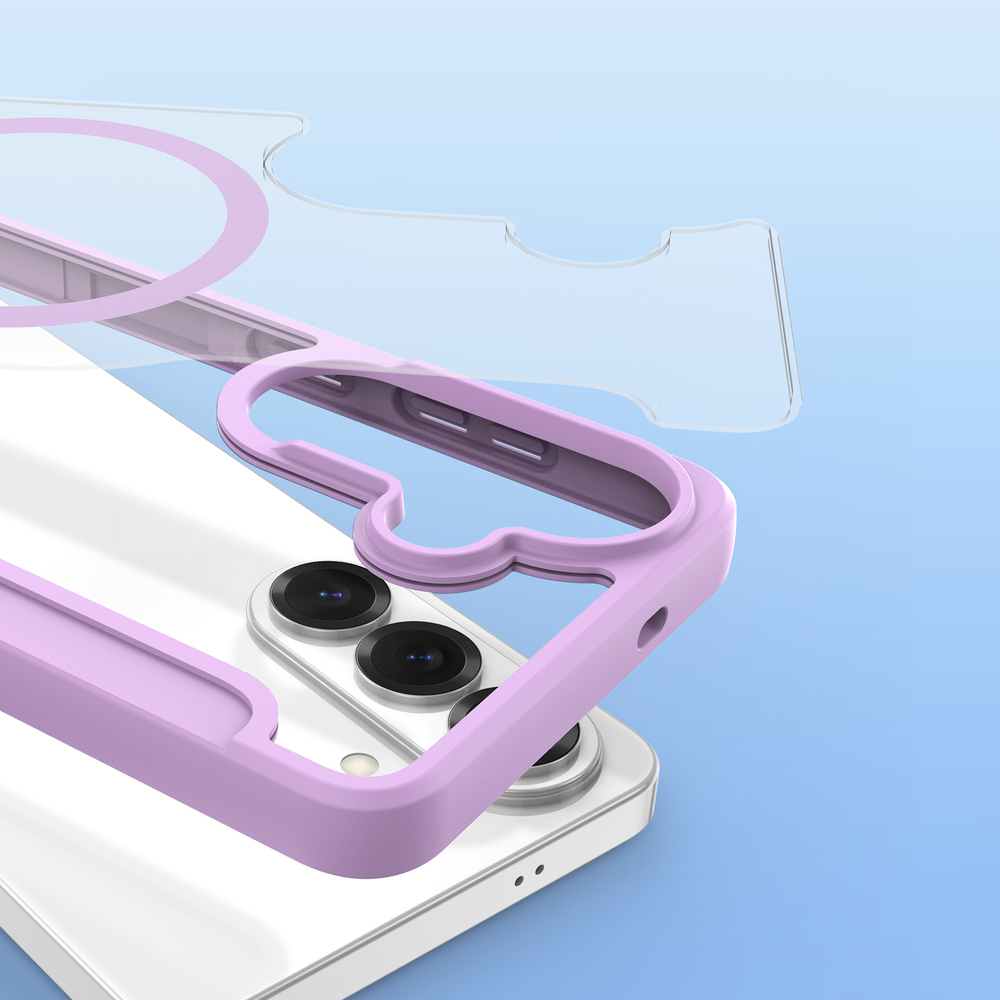 Чехол книжка фиолетового розового цвета с MagSafe для Samsung Galaxy S26, серия Skin X Pro Series от Dux Ducis