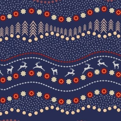 Новогодние и рождественские узоры на темно-синем