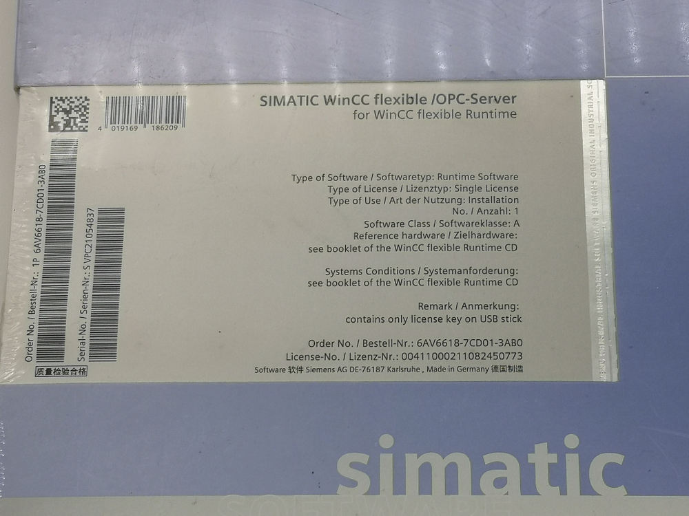 Программное обеспечение Siemens 6AV6618-7CD01-3AB0 Simatic wincc