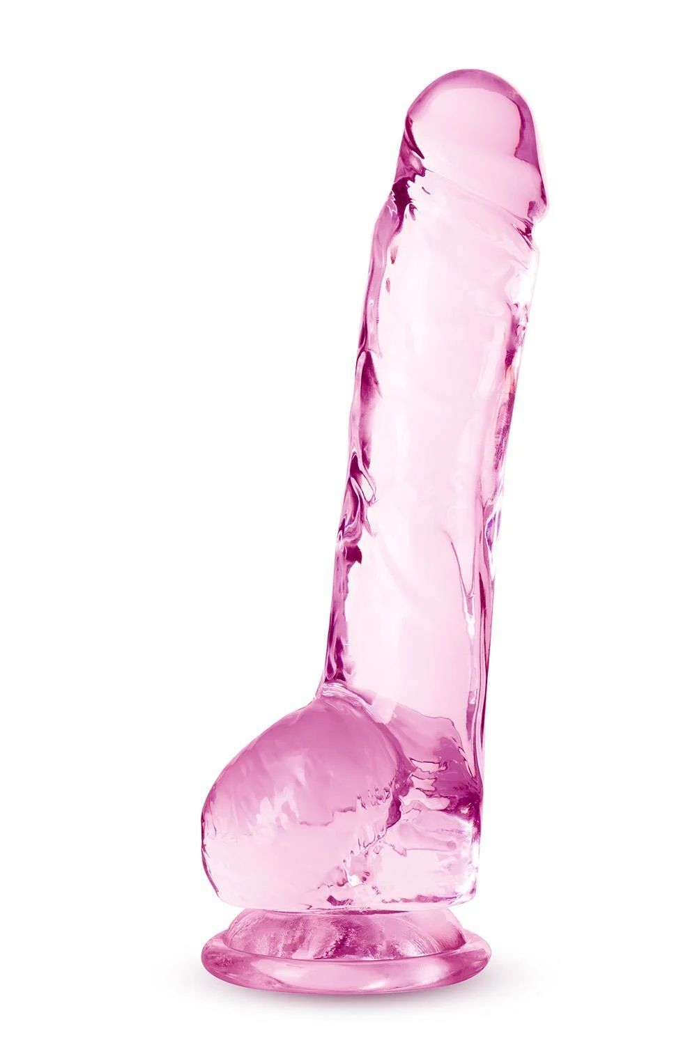 Розовый фаллоимитатор 8 Inch Crystalline Dildo - 19,5 см. (Цвет: розовый)