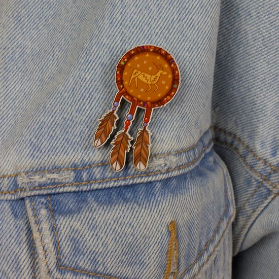 Деревянный значок. Ловец снов