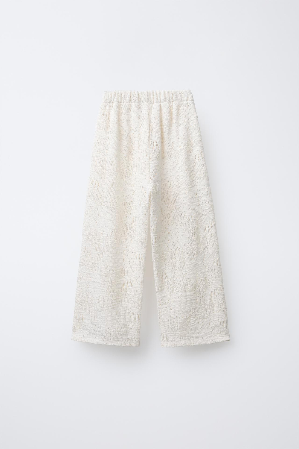 ZARA ТРИКОТАЖНЫЕ БРЮКИ ПРЯМОГО КРОЯ, ЭКРЮ