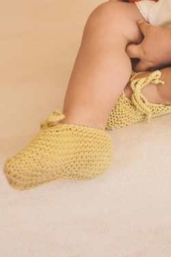 ZARA ПИНЕТКИ ИЗ ХЛОПЧАТОБУМАЖНОЙ ВЯЗКИ, ЖЕЛТЫЙ