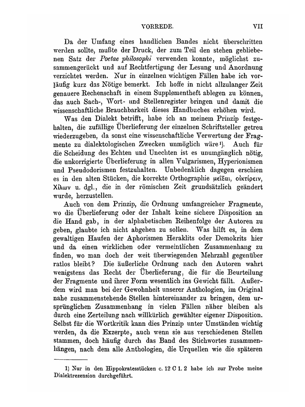 Die Fragmente der Vorsokratiker. Band 1 | H. Diels