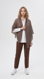 Оренбургский пуховый платок П3-130-03 серый