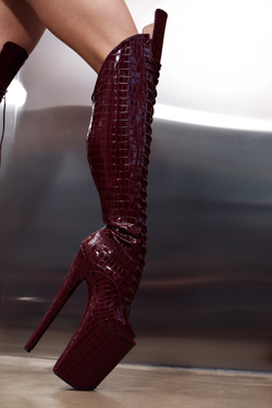 BOOTS. Ботфорты четверки. Лак - SHBOT-026-4-wine