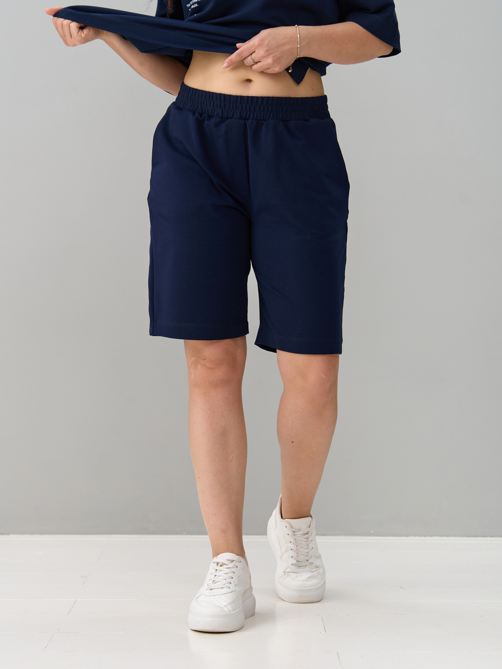 Костюм с шортами КНф-101П/темно-синий