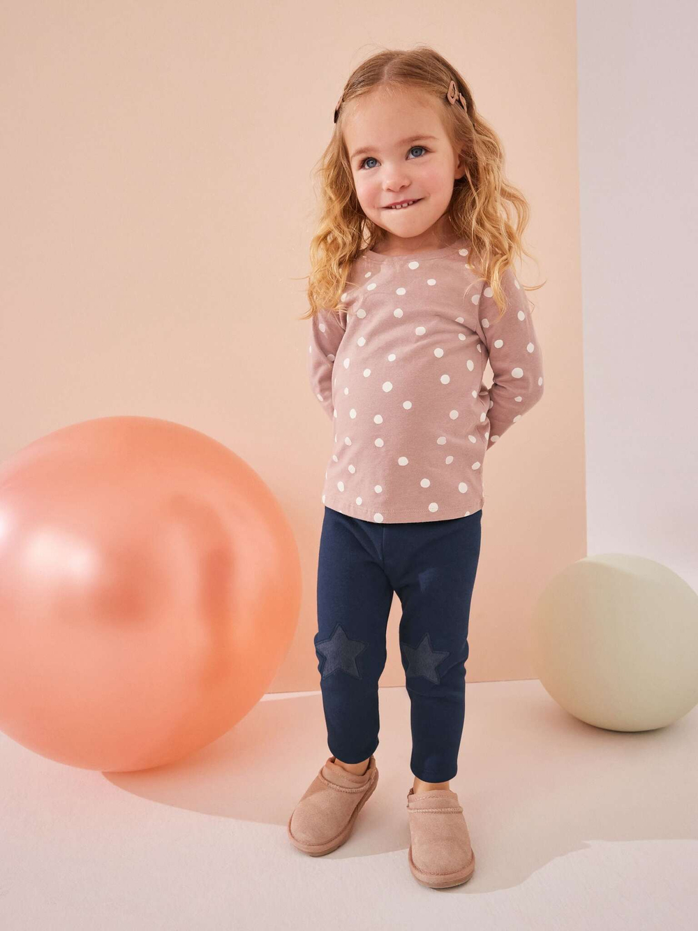 Легинсы с флисовой подкладкой и вышивкой для девочки Next 174-284, Темно-синий