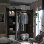 Гардероб - IKEA PAX/FORSAND/ПАКС/ФОРСАНД ИКЕА, 150x60x201 см, темно-серый