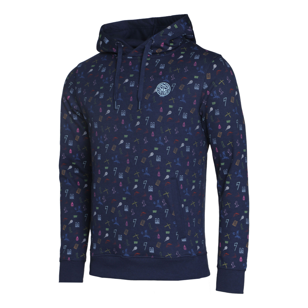 Мужская кофта теннисная BIDI BADU Napo Lifestyle Hoody Men - Dark Blue, Multicoloured
