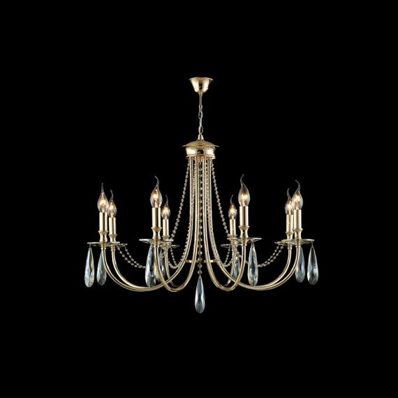 Подвесная люстра Crystal Lux Victoria SP8 Gold/Amber