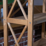 Стеллаж деревянный напольный Юск из массива сосны 3 полки, бейц