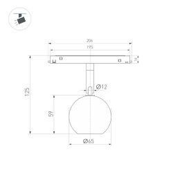 Светильник MAG-ORIENT-ORB-R60-10W Warm3000 (BK, 35 deg, 48V) (Arlight, IP20 Металл, 5 лет) 036808