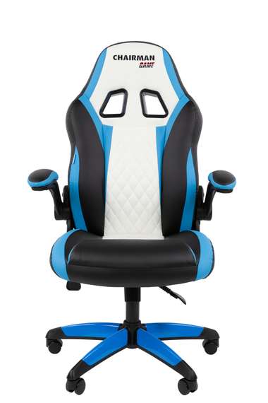 Офисное кресло Chairman Game 15 Россия экокожа черный/голубой/белый