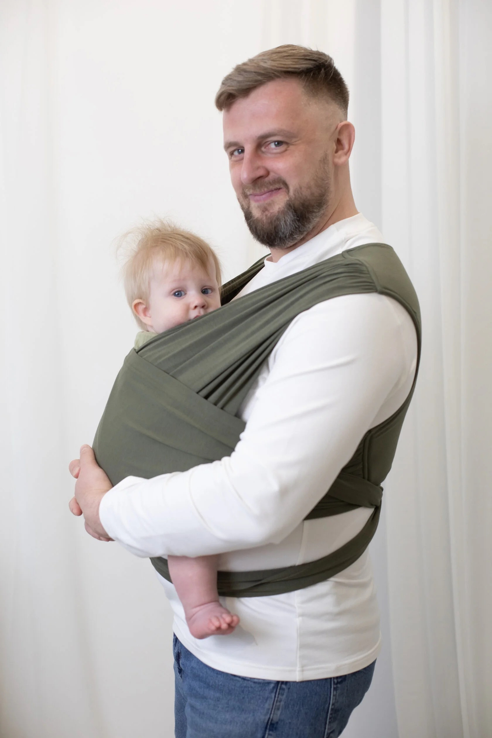 Трикотажный слинг QUICK HUGS (без намотки) цвет Хаки