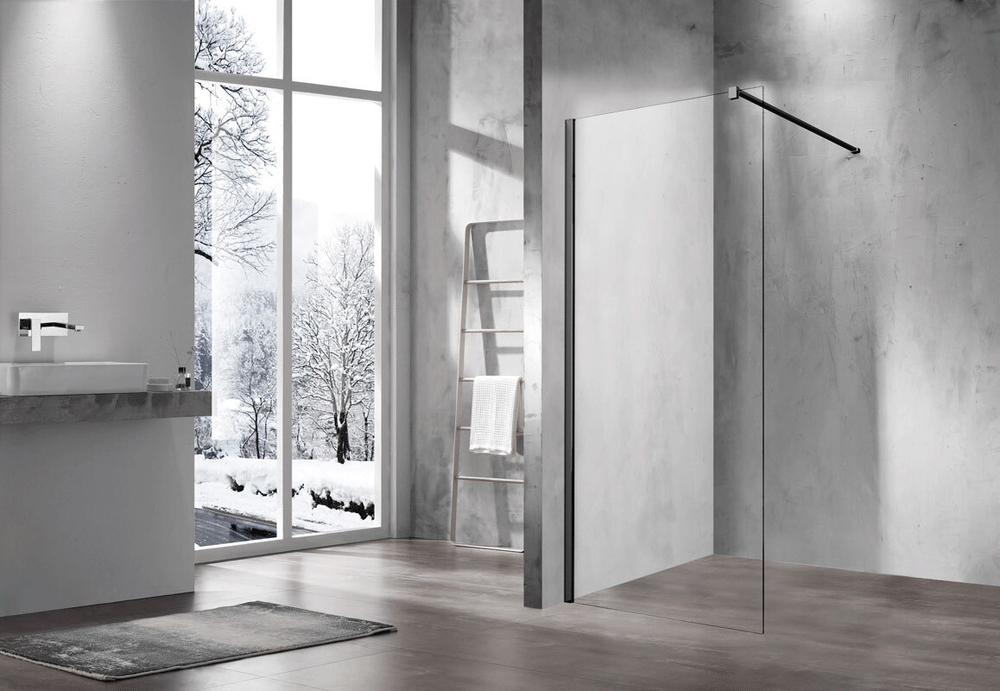 Душевая перегородка Walk-In VSW-1H700CLB, 700*2000, черный, стекло прозрачное