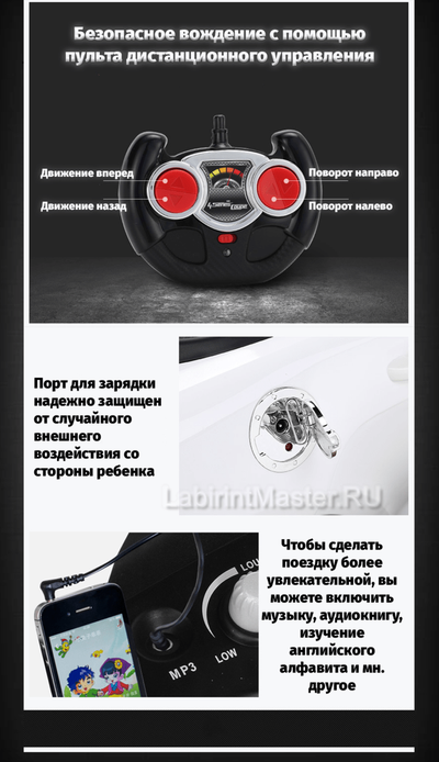 Детский электромобиль "Мercedes benz amg gle 63 coupe", белый