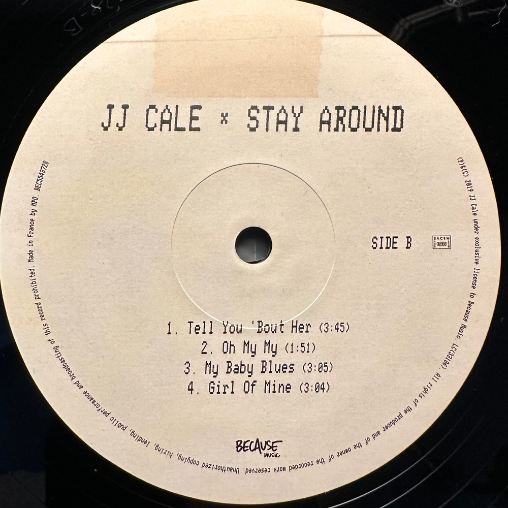 JJ Cale - Stay Around 2LP (Франция 2019г.)