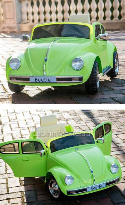 Детский электромобиль "Volkswagen Beetle" JE1818 12V, зеленый