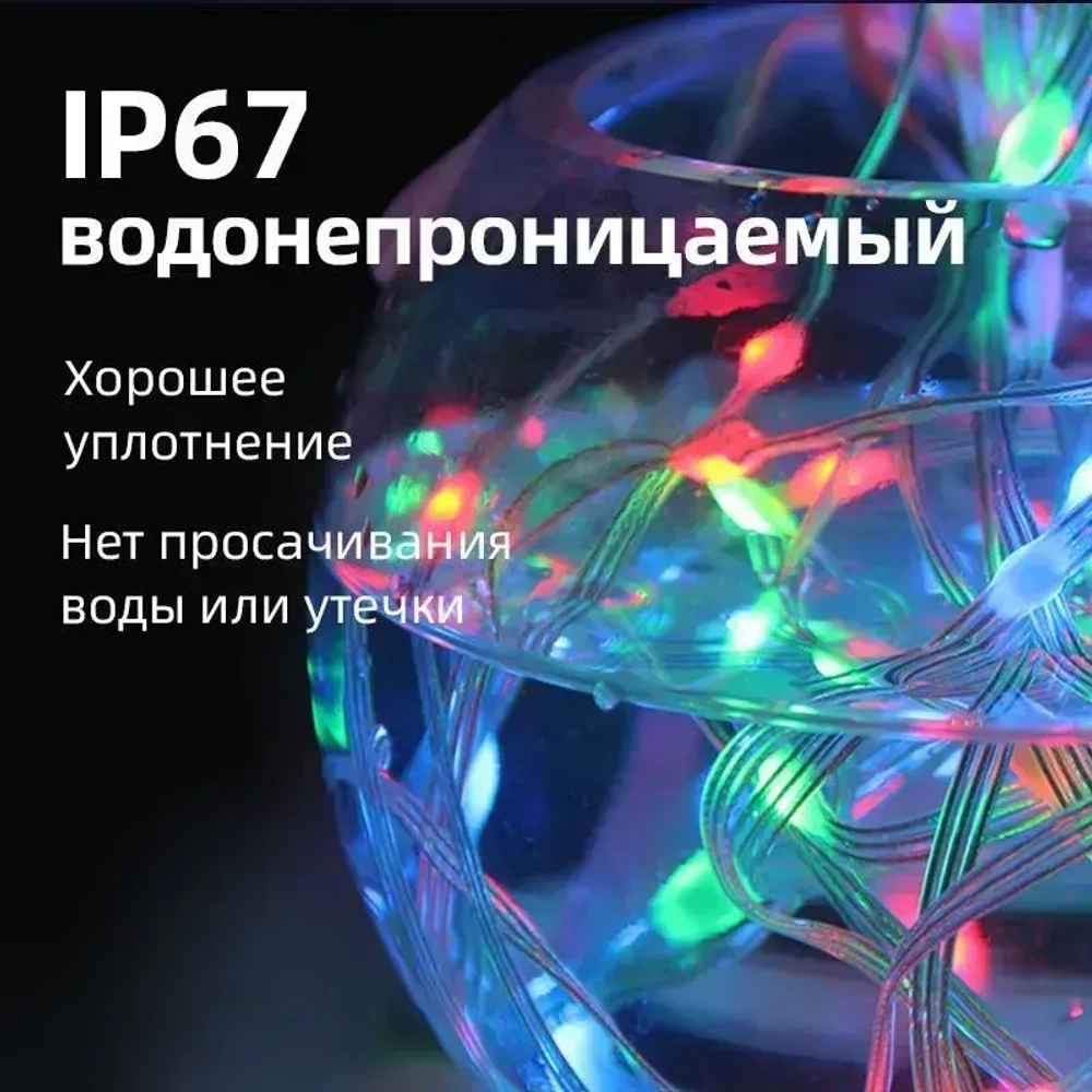 Светодиодная лента, 20м, с пультом, USB-порт, 200 LED, IP67,10 LED/м, RGBлента светодиодная/