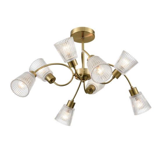 8154/8C COMFI LN25 медный/прозрачный, металл/стекло Потолочный светильник Е14 8*40W 220V IMANA