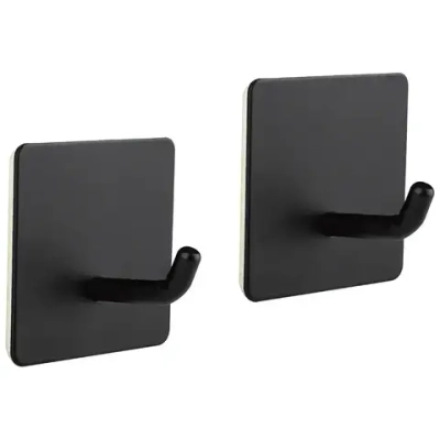 Набор из 2 крючков, Квадрат, Самоклеющиеся, металл