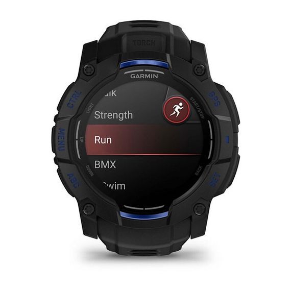 Умные часы Garmin Instinct 3 Amoled 50 mm Black with Black/Bolt Blue Band (010-03020-03)