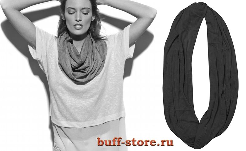 Шарф-снуд-хомут Buff Studio Snowball Black Фото 1