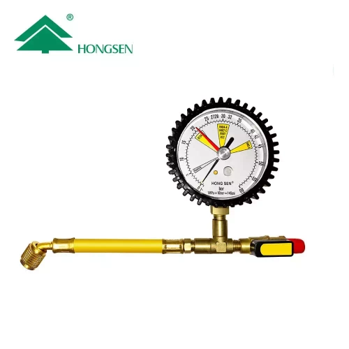 Манометрический коллектор под азот HS-NG (60 bar, 80 мм) с вентилем и шлангом 1/4"SAE