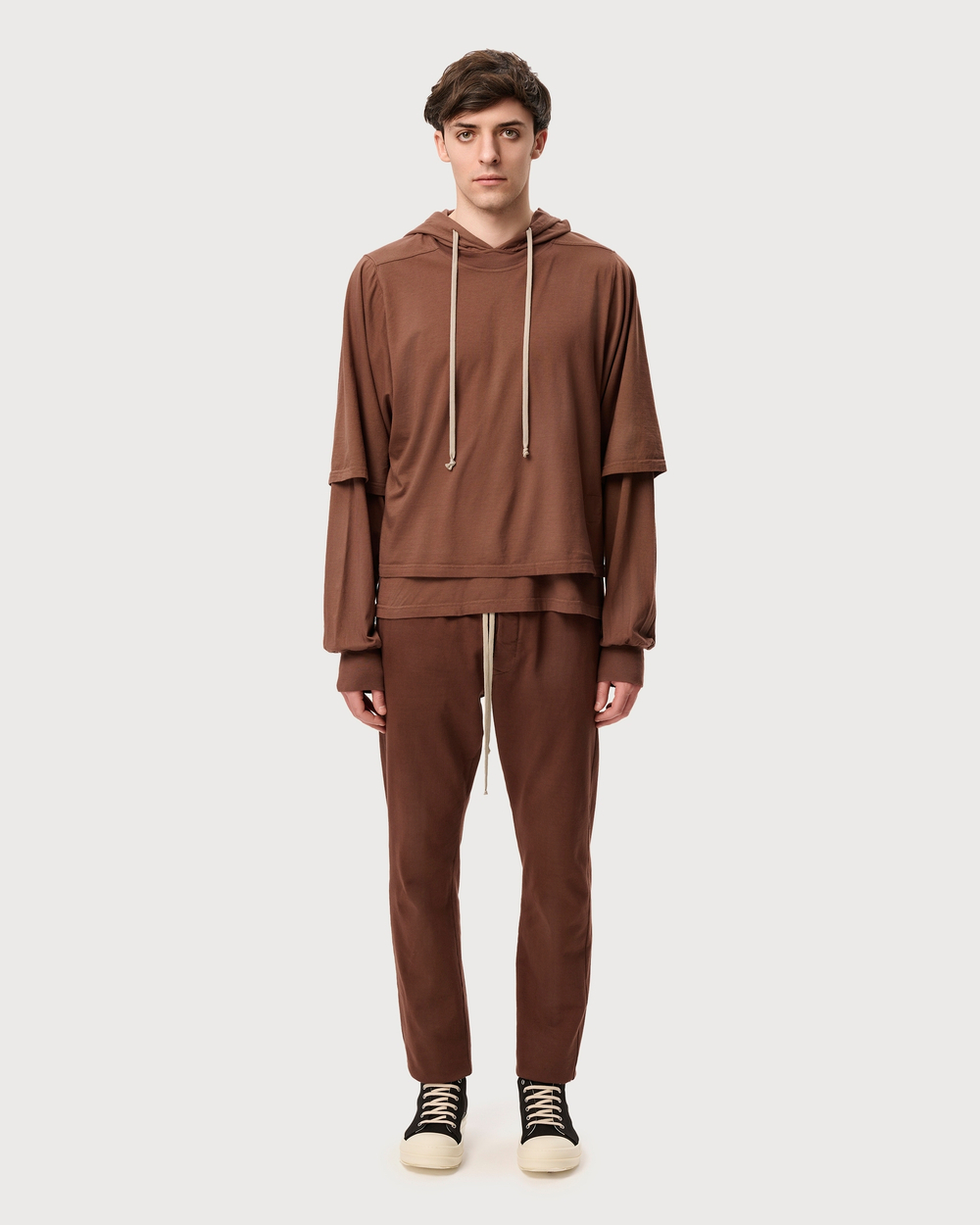 RICK OWENS DRKSHDW ХУДИ КОРИЧНЕВАЯ HUSTLER