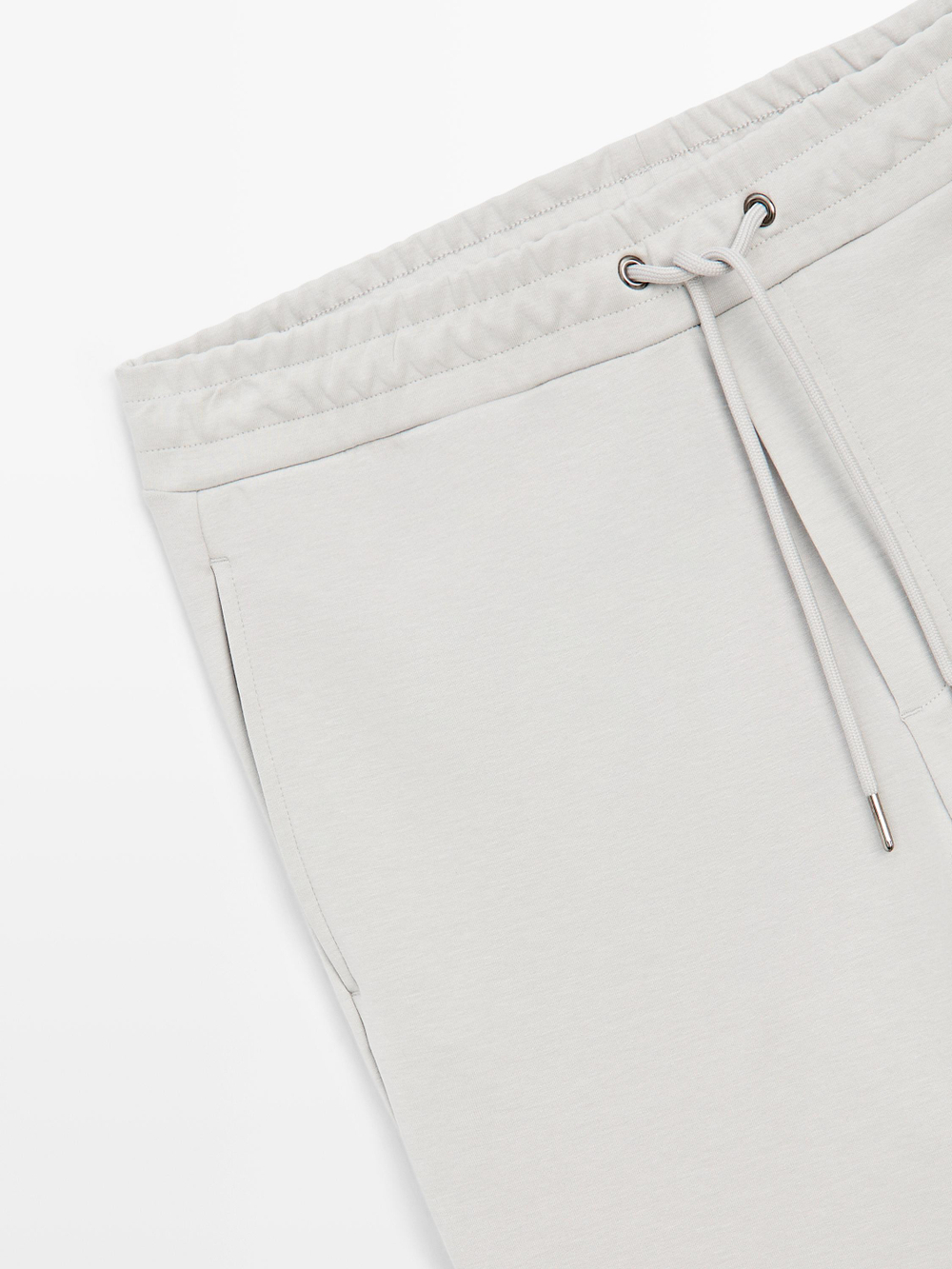 Massimo Dutti Брюки прямого кроя из смесовой хлопковой ткани, жемчужно-серый