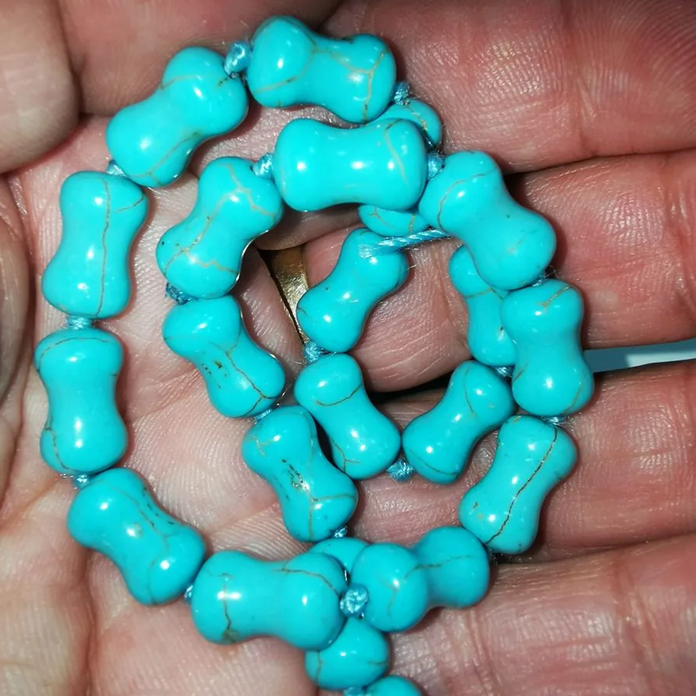 Бусина "Кегля" бирюза (3шт) асс.