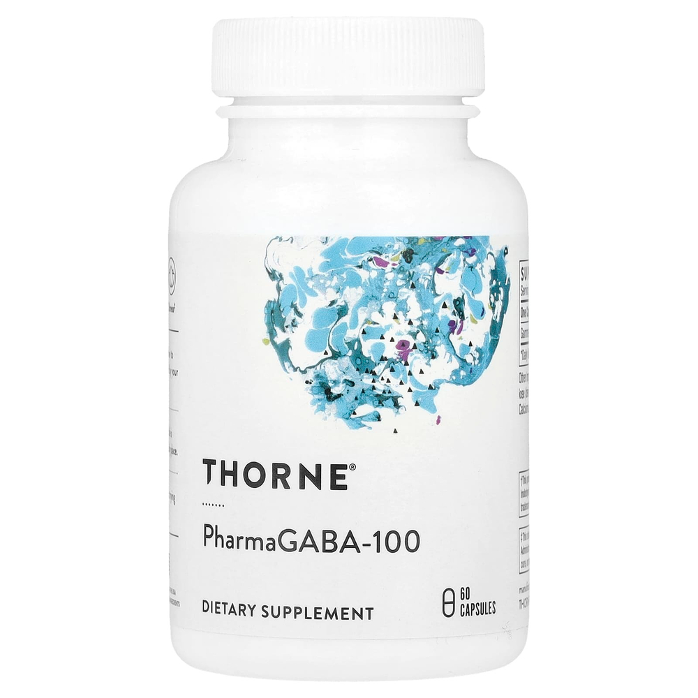 Thorne, PharmaGABA-100, 60 капсул (100 мг в 1 капсуле)