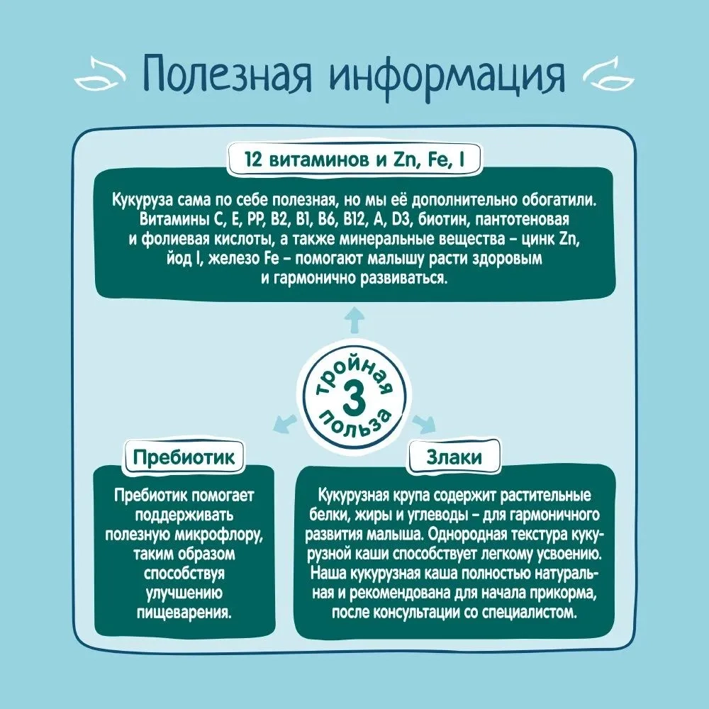 Каша ФрутоНяня безмолочная кукурузная с пребиотиком витаминами и минеральными веществами 180г с 5месяцев