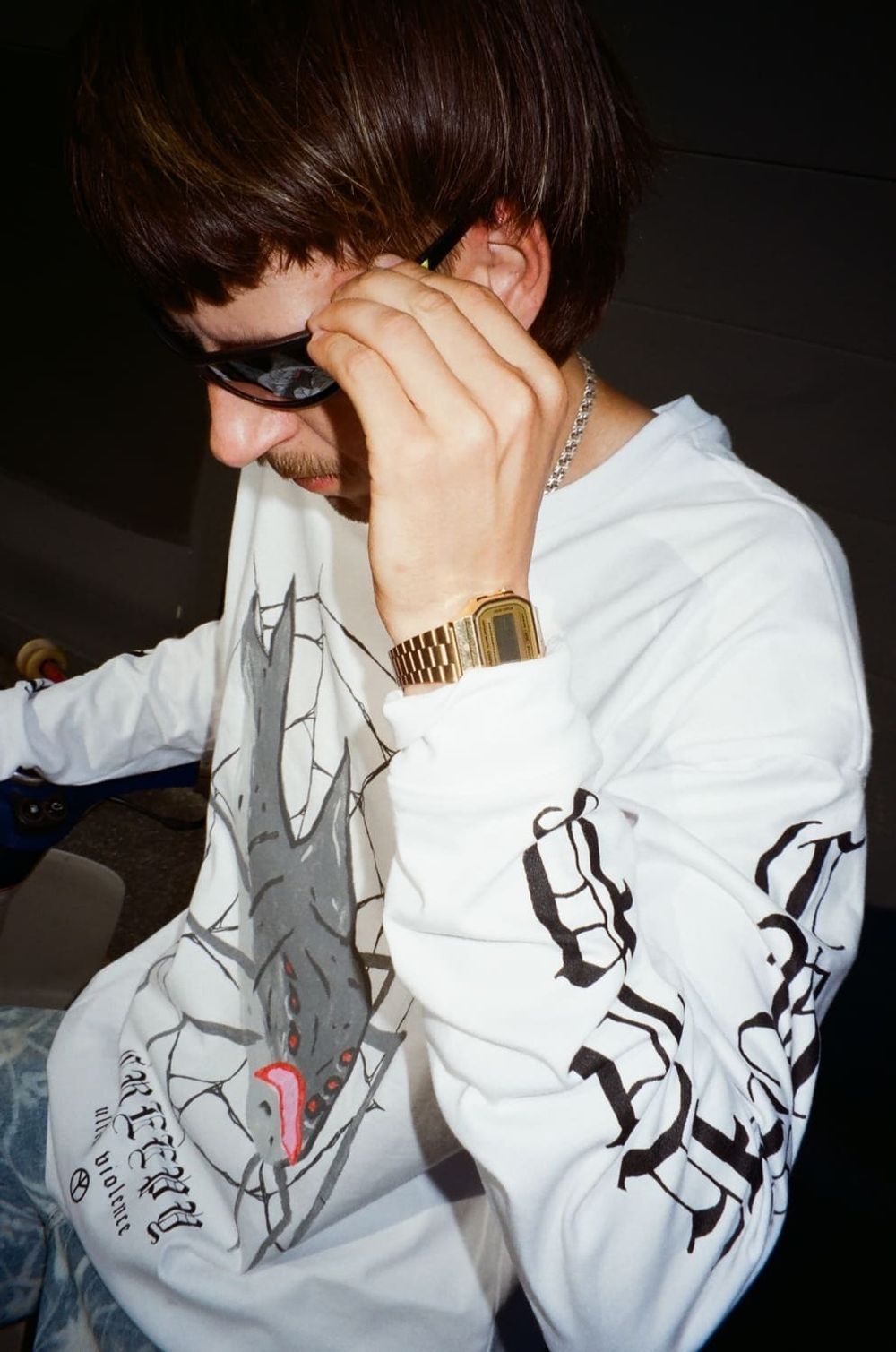 Лонгслив Creepy Clothing Акулапаук белый