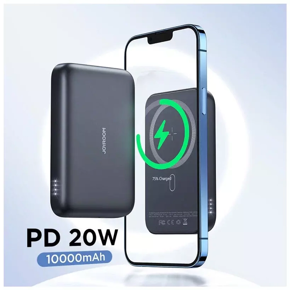 Портативный аккумулятор 10000 mAh D-M202 встроенный кабель 3 в 1 black Joyroom