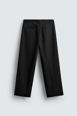 ZARA КОСТЮМНЫЕ БРЮКИ СО СКЛАДКАМИ LIMITED EDITION, ЧЕРНЫЙ