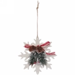 Подвеска елочная БЛЕСК «Снежинка зимняя» 12 см, Белый