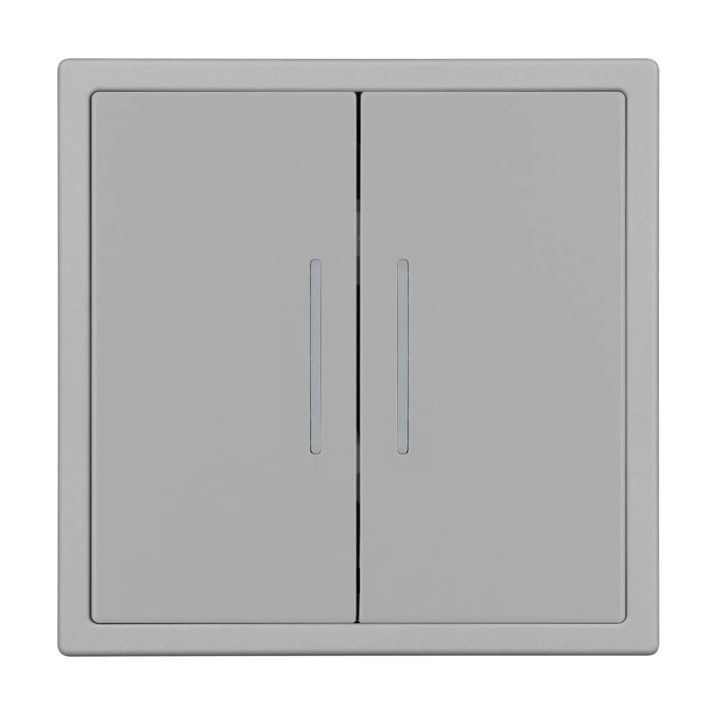 Механизм звонкового выключателя двухклавишный LED SWT-NOBE-MKR2-SFPL-L-IS (230V, 10A) (Arlight, Никель) 061788(1)