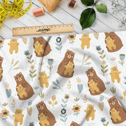 Ткань дюспо медведи и медвежата