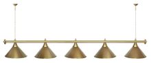Лампа STARTBILLIARDS 5 пл. (плафоны антик медь,штанга коричневая,фурнитура золото)